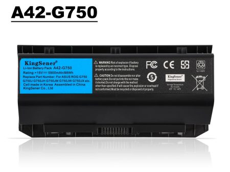 KingSener 15V 88WH A42-G750 Laptop Battery for ASUS ROG G750 G750J G750JH G750JM G750JS G750JW G750JX G750JZ Series 5900mAh Supply