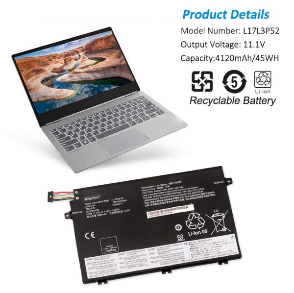 Kingsene L17M3P52 Laptop battery For E480 E485 E495 E580 E585 E490 E590 E595 R480 Series Notebook L17L3P51 L17C3P51 L17M3P51 01AV445 01AV446 01AV447 01AV448 Discount