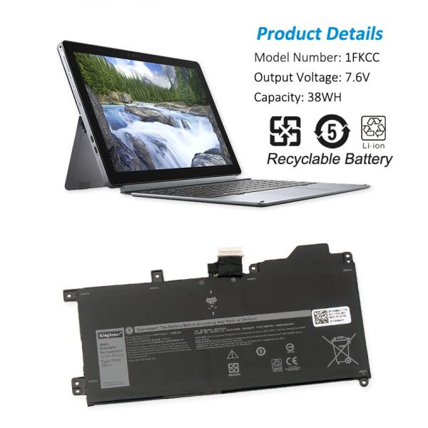 Kingsener 1FKCC 38WH Laptop Battery Compatible with Dell Latitude 7200 2-in-1 7210 2-in-1 Series Notebook 09NTKM 9NTKM 0D9J00 D9J00 0KWWW4 KWWW4 Online now