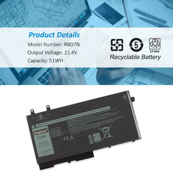 Kingsener 4GVMP R8D7N Laptop Battery For Dell Latitude 5400 5500 Precision 3540 Inspiron 7590 7591 7791 2-in-1 P84F P42E Discount