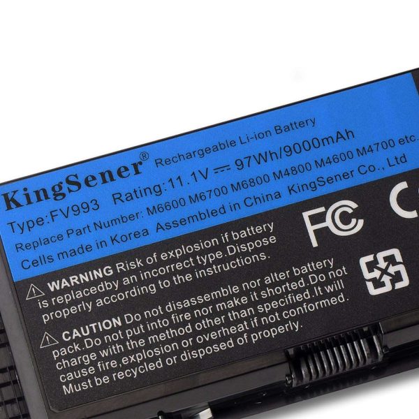 China Warehouse KingSener FV993 Laptop Battery Replacement For DELL Precision M6600 M6700 M6800 M4800 M4600 M4700 FJJ4W PG6RC R7PND OTN1K5 11.1V 97WH Fashion