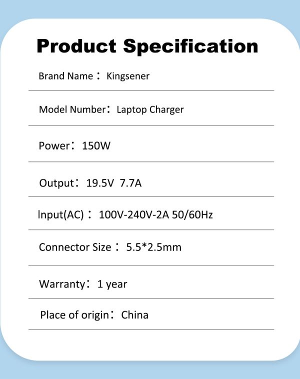 Kingsener 19.5V 7.7A 150W Power adapter for DELL notebook 7.4*5.0mm laptop supply AC charger Online Sale