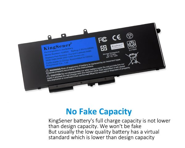 GJKNX KingSener Laptop Battery Replacement For Dell Latitude 5480 5580 5490 5590 For DELL Precision M3520 M3530 GD1JP 7.6V 68WH For Sale