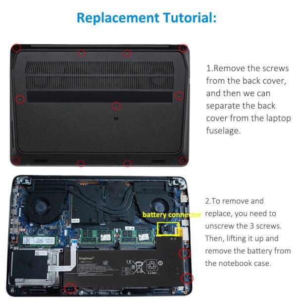 Kingsener VV09XL Laptop Battery For HP ZBook 15 G3 G4 Series Notebook HSTNN-DB7D HSTNN-C87C 808398-2C2 808398-2C1 808452-005 808452-001 11.4V 90Wh Online Hot Sale