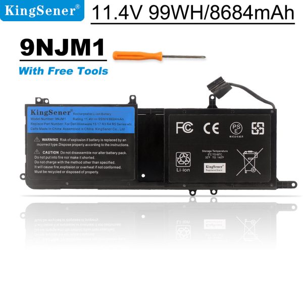 KingSener 9NJM1 Laptop Battery Replacement For Dell Alienware 15 R3 17 R4 Series Notebook 0546FF 0HF250 44T2R HF250 99WH Online