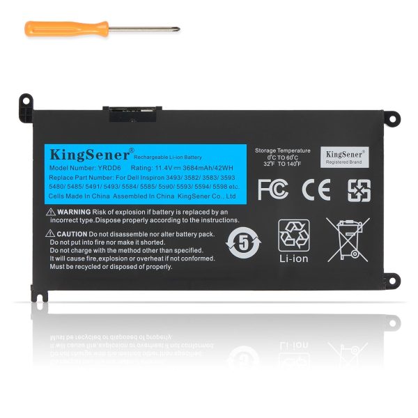 Kingsener YRDD6 Laptop Battery Replacement For Dell Inspiron 15 3000 3493 3582 14 5000 Series 1VX1H 0YRDD6 42wh on Sale