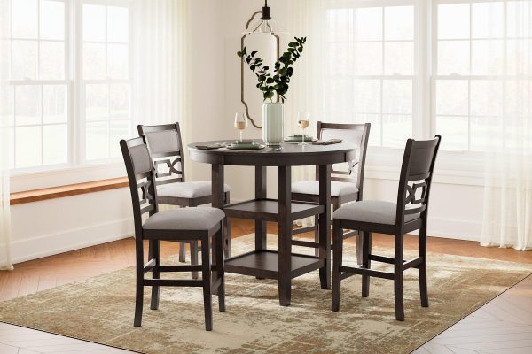 Langwest Counter Height Dining Table and 4 Barstools (Set of 5) For Discount