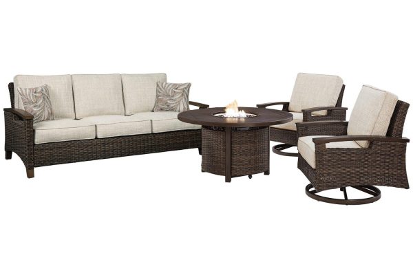 Paradise Trail Outdoor Sofa, Lounge Chairs and Fire Pit Table Online now