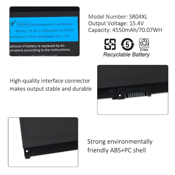 KingSener SR04XL Laptop Battery for HP OMEN 15-CE 15-CB 15-CE015DX 15-CB014ur TPN-Q193 TPN-Q194 TPN-C133 HSTNN-DB7W 917724-855 Online Sale