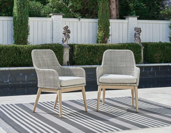 Seton Creek Outdoor Dining Arm Chair (Set of 2) For Cheap