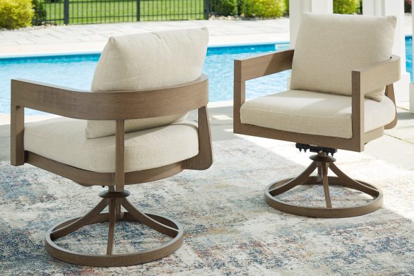 Serene Bay Outdoor Swivel Dining Chair with Cushion (Set of 2) Cheap