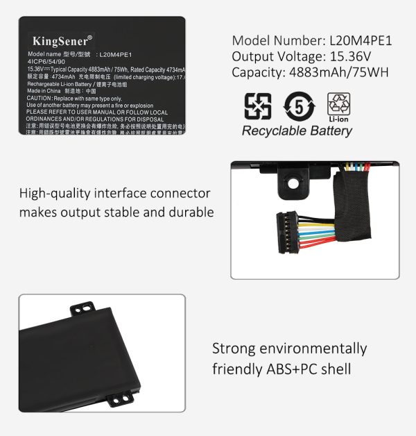 Kingsener L20M4PE1  Laptop Battery For Lenovo Xiaoxin Pro 16ACH 16IAH 16IHU 2021 Serie Fashion