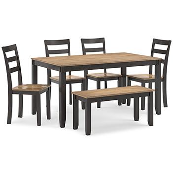 Gesthaven Dining Table with 4 Chairs and Bench (Set of 6) Sale