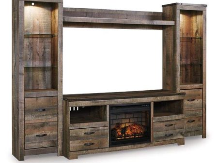 Trinell 4-Piece Entertainment Center with Electric Fireplace Sale