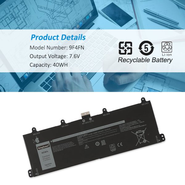 For Dell 9F4FN Replacement Battery For Latitude 3420 Series 7.6V 40WH 5000mAh Online