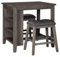 Caitbrook Counter Height Dining Table and Bar Stools (Set of 3) Supply