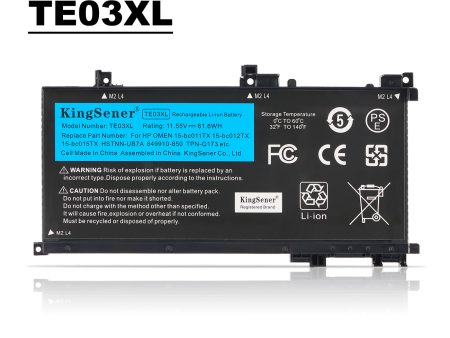 China stock KingSener TE03XL Laptop Battery For HP OMEN 15-bc011TX 15-bc012TX 15-bc013TX 15-AX015TX AX017TX TPN-Q173 HSTNN-UB7A 849910-850 Cheap