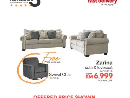 Zarina Sofa and Loveseat Discount