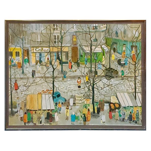 Le Jour du Marche by Nathalie Chabrier Lithograph For Sale