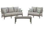 Visola Outdoor Sofa and Loveseat with Coffee Table Discount