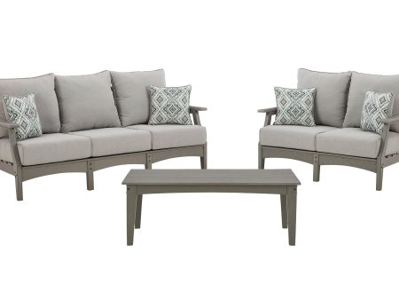 Visola Outdoor Sofa and Loveseat with Coffee Table Discount