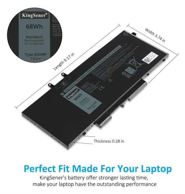 Kingsener 4GVNP R8D7N Laptop Battery For Dell Latitude 5400 5500 Precision 3540 Inspiron 7590 7591 7791 2-in-1 P84F P42E Online Hot Sale