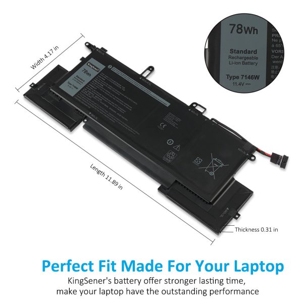 KingSener 7146W Laptop Battery For Dell Latitude 9410 02K0CK 0C76H7 P110G Supply