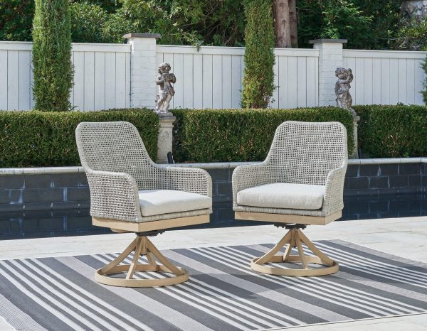 Seton Creek Outdoor Swivel Dining Chair (Set of 2) For Cheap