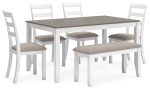 Stonehollow Dining Table and Chairs with Bench (Set of 6) Online Sale