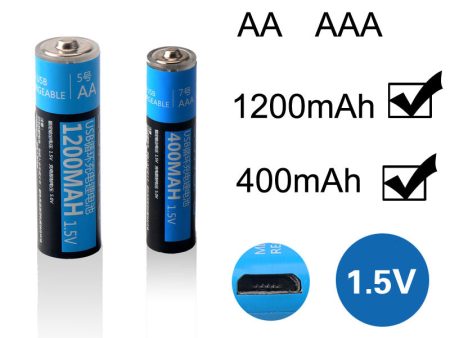 KingSener 2PCS Lot 1.5V AA 1200mAh li-polymer li-po USB rechargeable battery lithium li-ion usb battery USB cable pack Discount