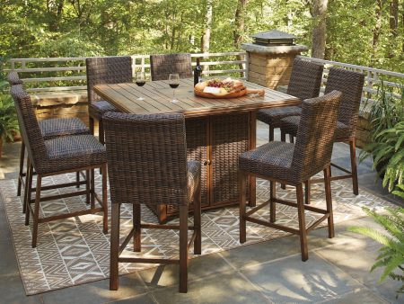 Paradise Trail Outdoor Counter Height Dining Table with 4 Barstools Online Sale