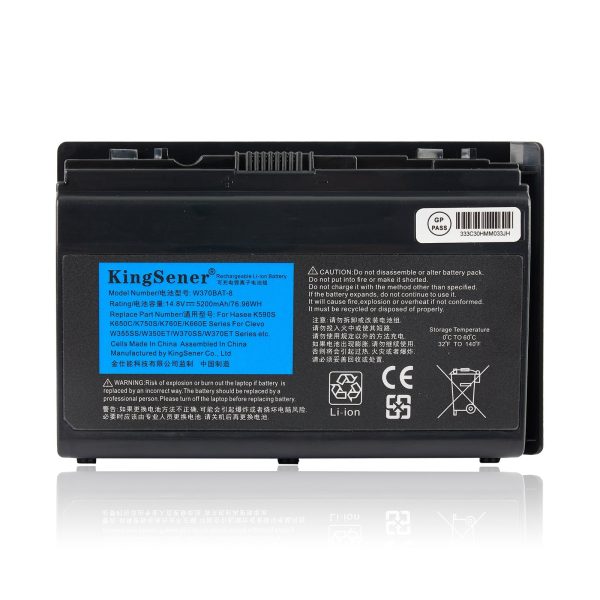 KingSener W370BAT-8 Laptop Battery For Clevo W350ET W350ETQ W37ET Sager NP6350 NP6370 Schenker Xmg A522 A722 6-87-W370S-4271 For Cheap