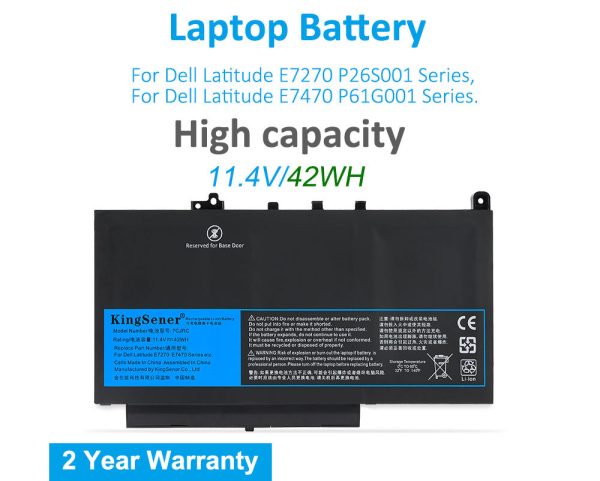 KingSener 7CJRC Laptop Battery Replacement For DELL Latitude E7270 E7470 Series P26S001 P61G001 P61G P26S 42WH Online