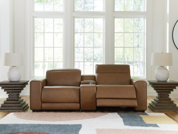 Magic Man Power Reclining Sectional Loveseat with Console Supply