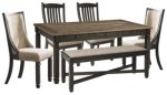 Tyler Creek Dining Table and 4 Chairs and Bench Cheap