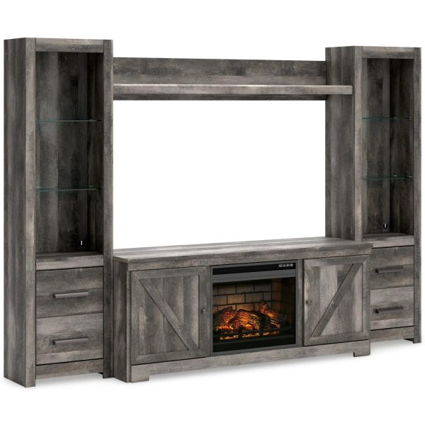 Wynnlow 4-Piece Entertainment Center with Electric Fireplace Cheap