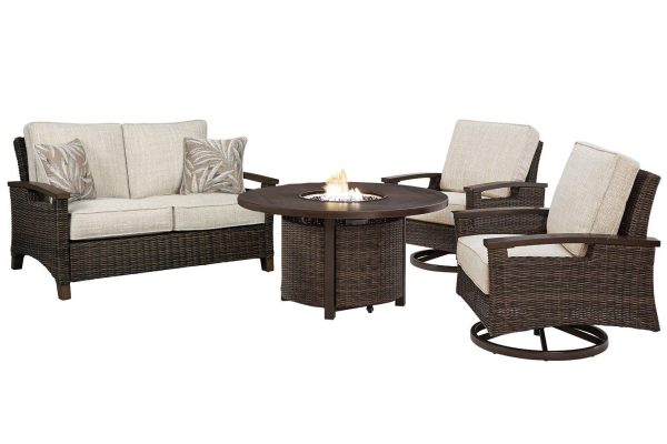 Paradise Trail Outdoor Loveseat, Lounge Chairs and Fire Pit Table Fashion