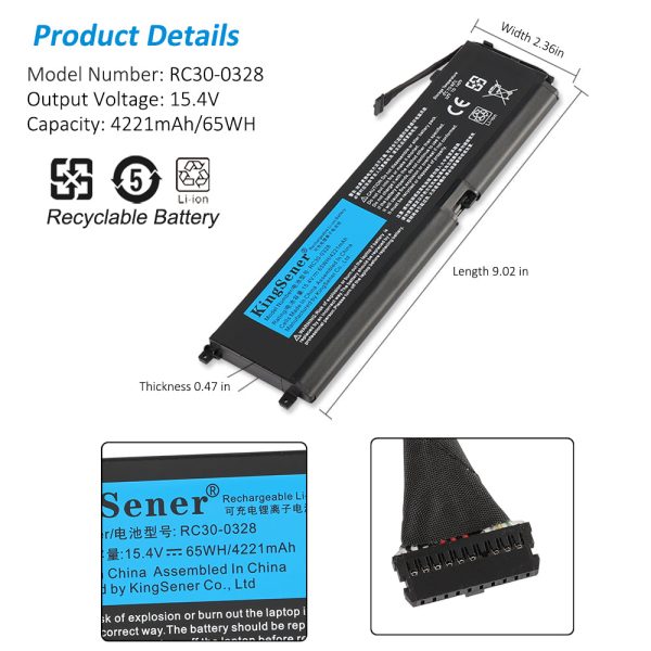 RC30-0328 Kingsener Laptop Battery for Razer Blade 15 2020 RZ09-0328 RZ09-03304x RZ09-03305x RZ09-0330x Sale