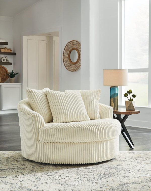 Lindyn Oversized Swivel Accent Chair For Sale