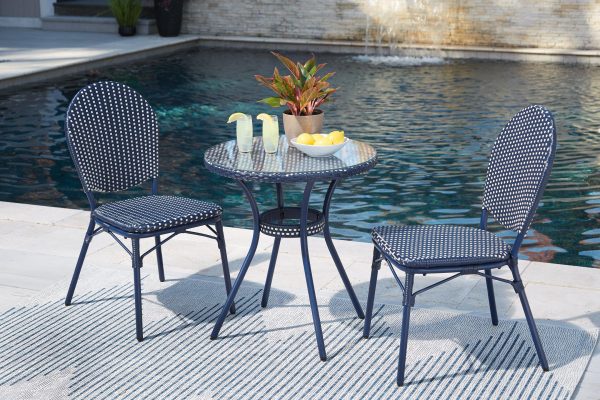 Odyssey Blue Outdoor Table and Chairs (Set of 3) Sale