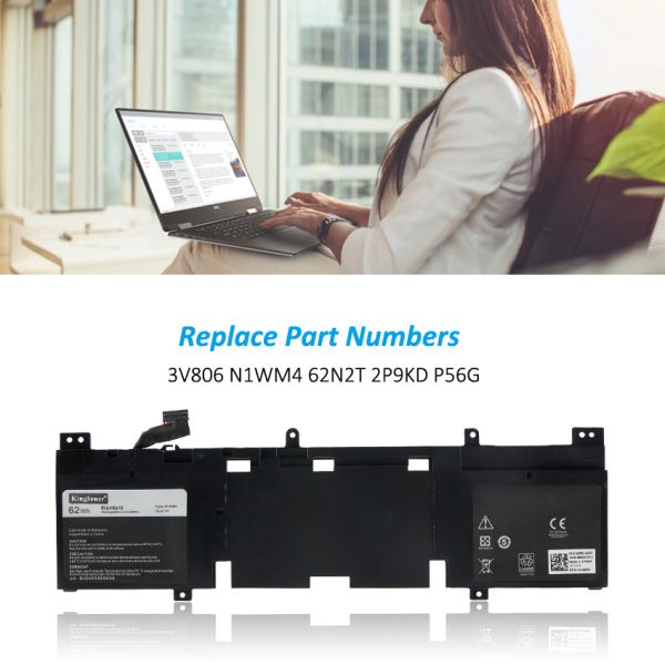 KingSener 3V806 N1WM4 62WH Laptop Battery Replacement For Dell Alienware 13 R2 ECHO 13 QHD Serie P56G P56G001 P56G002 ALW13ED-2608 ALW13ED-1508 ALW13ED-1608 Supply
