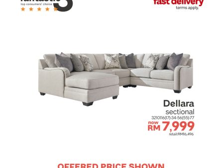 Dellara 4-Piece Sectional with Chaise Hot on Sale