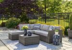 Petal Road Outdoor Loveseat Sectional Ottoman Table Set (Set of 4) Fashion