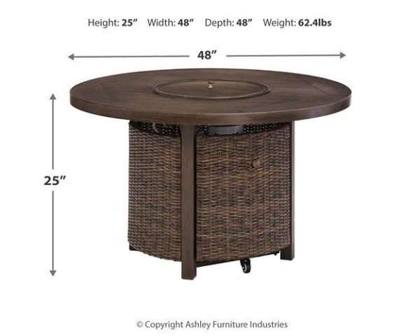 Paradise Trail Paradise Trail Fire Pit Table with 4 Nuvella Swivel Lounge Chairs Fashion