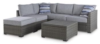 Petal Road Outdoor Loveseat Sectional Ottoman Table Set (Set of 4) Fashion