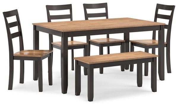 Gesthaven Dining Table with 4 Chairs and Bench (Set of 6) Sale