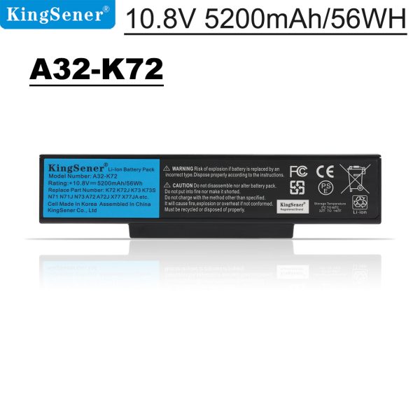 Kingsener A32-K72 Laptop Battery for ASUS k72y k73 k73b k73br k73by k73e k73j k73jk k73s k73Sd k73Sj k73Sm k73Sv Discount