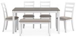 Stonehollow Dining Table and Chairs with Bench (Set of 6) Online Sale