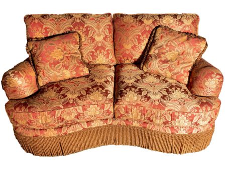 Schnadig Fringe Kidney Shaped Conversation Sofa Sale