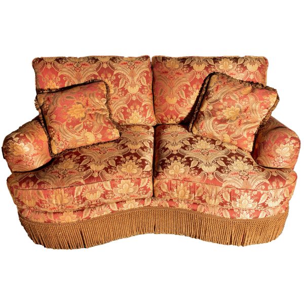 Schnadig Fringe Kidney Shaped Conversation Sofa Sale